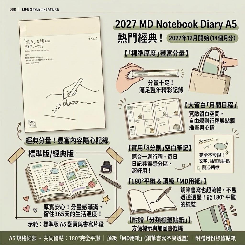 MIDORI MD Notebook 2027手帳全系列