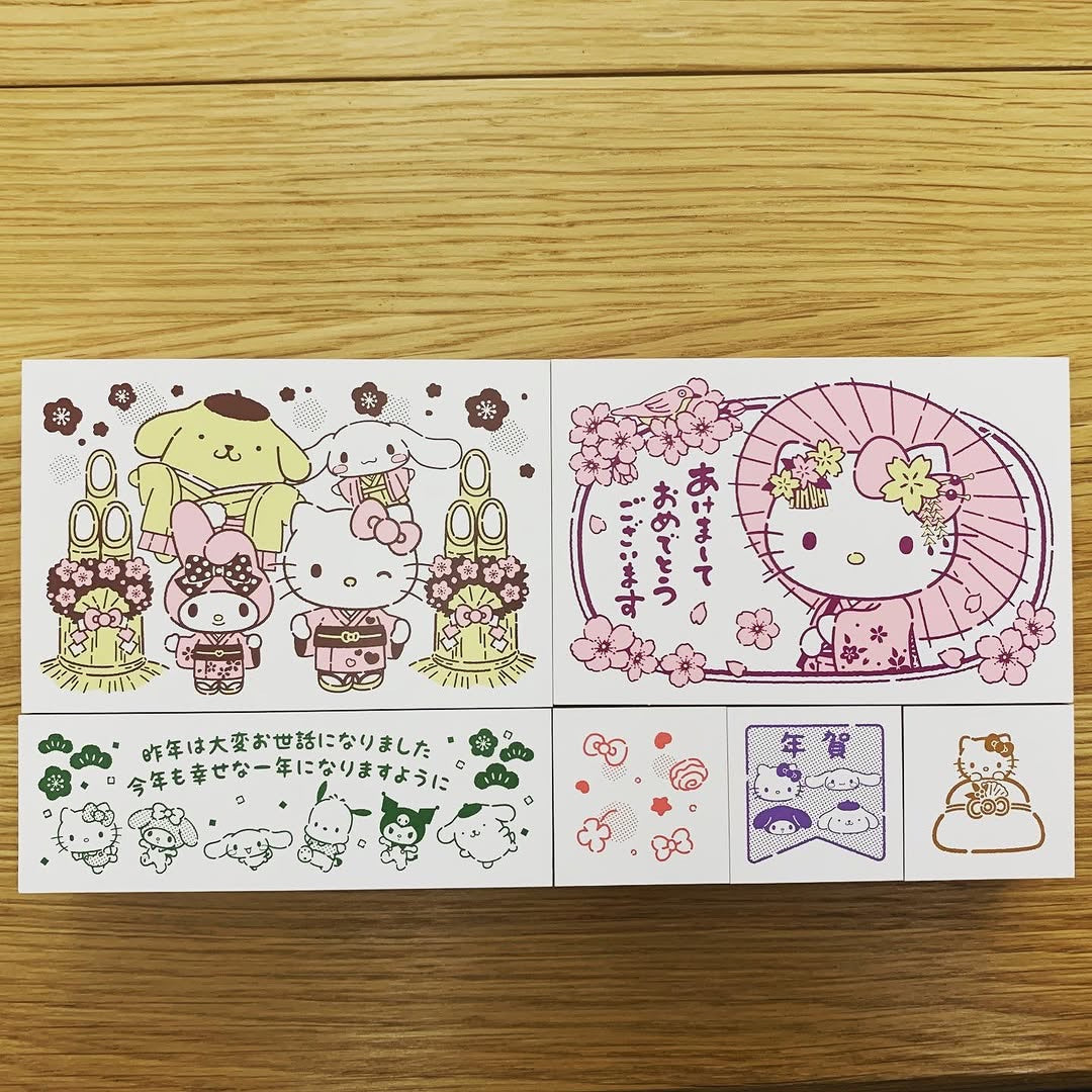 BEVERLY Chiikawa及Sanrio木印賀年郵票套裝
