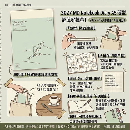 MIDORI MD Notebook 2027手帳全系列
