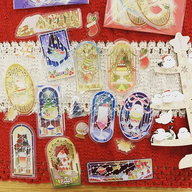 BGM 聖誕喫茶店彩繪玻璃貼紙