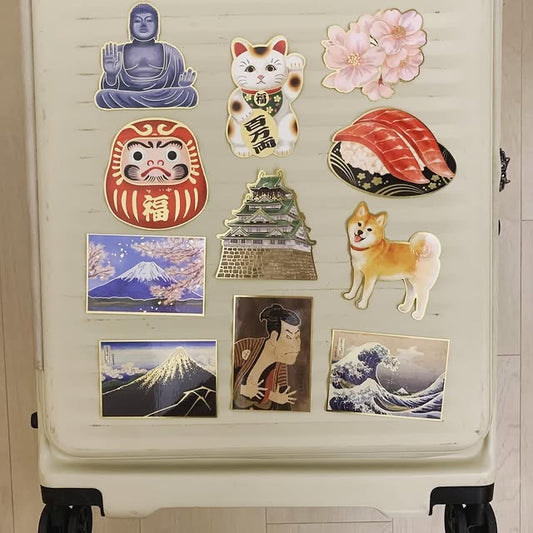 KAMIO 大人之圖鑑防水金箔行李箱貼紙